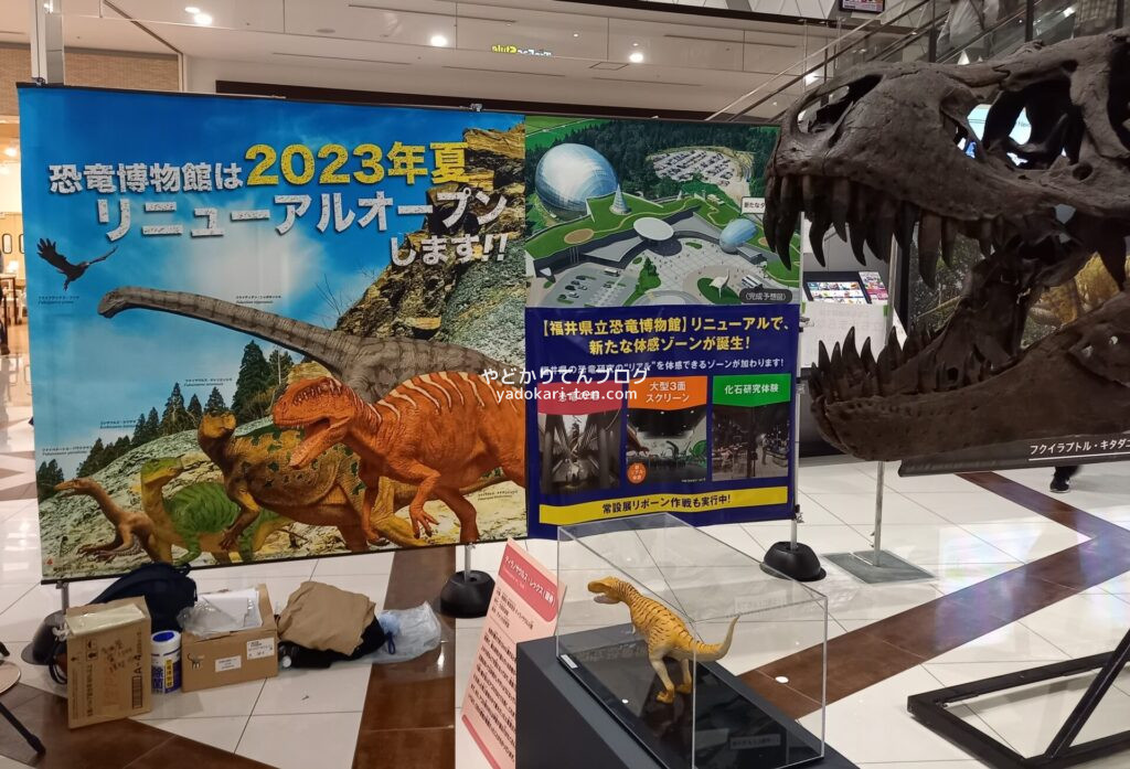 福井県立恐竜博物館リニューアルオープンの掲示