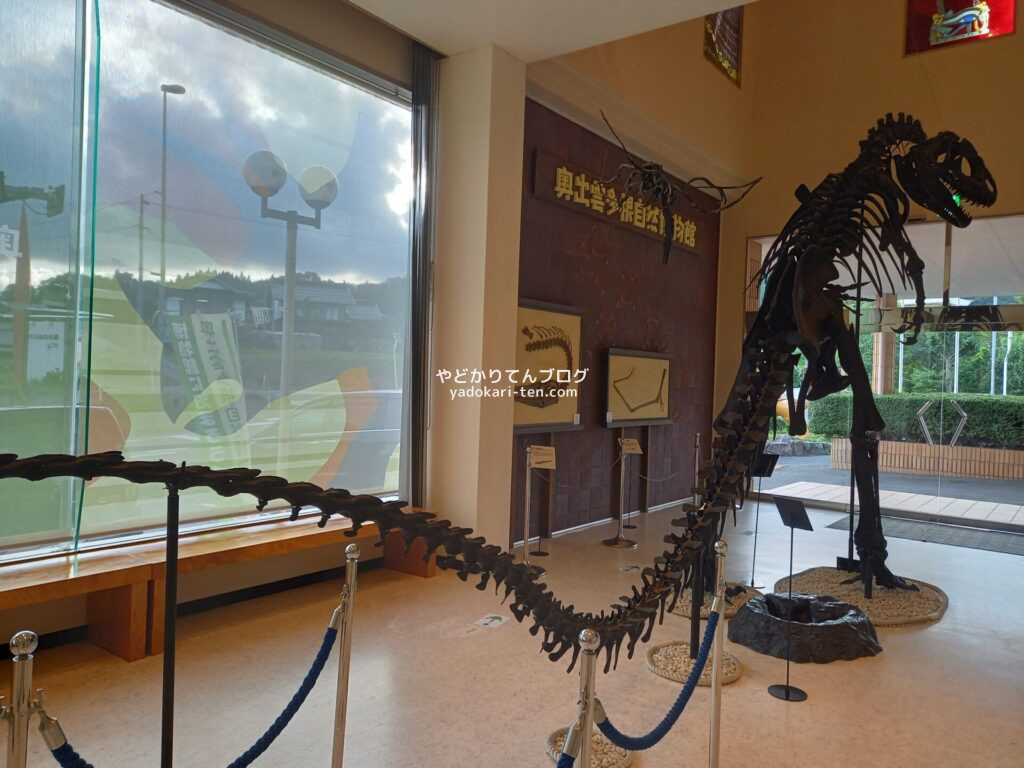 奥出雲多根自然博物館のロビーにいる恐竜