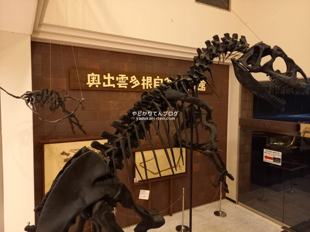 奥出雲多根自然博物館夜のアロサウルス