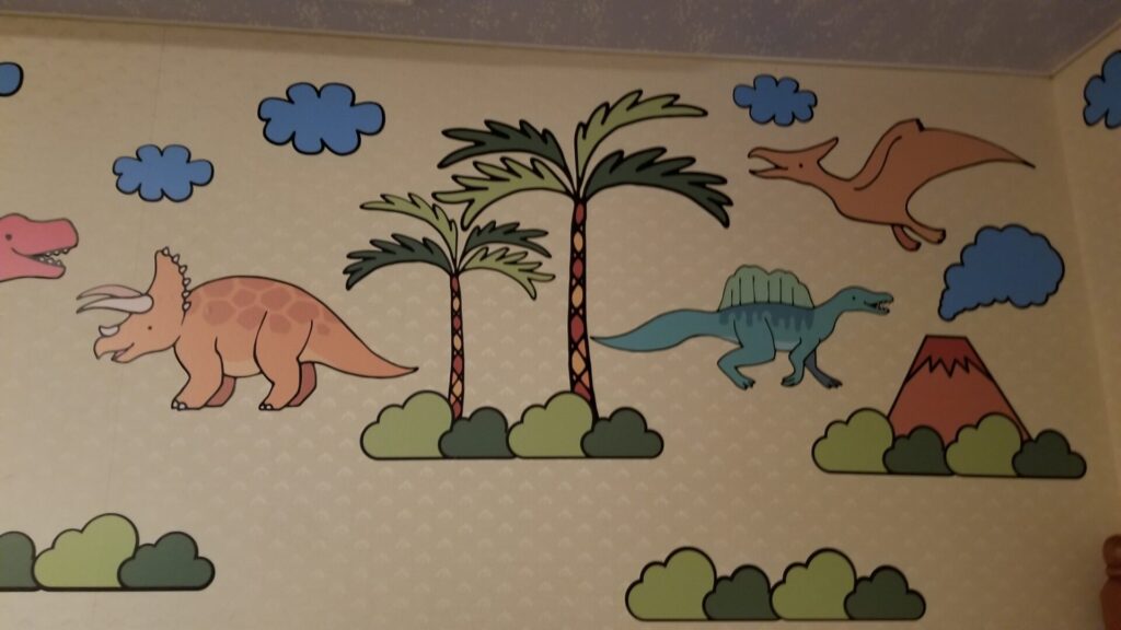 奥出雲多根自然博物館恐竜ルームの恐竜壁紙
