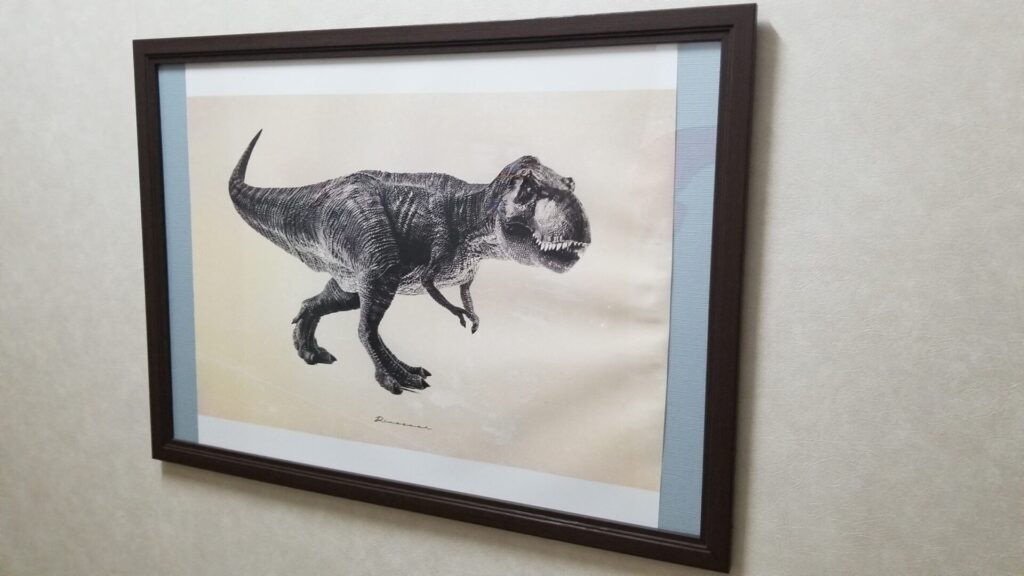 奥出雲多根自然博物館廊下の恐竜の絵