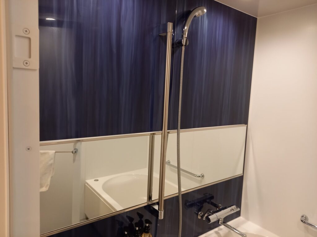 ホテルグレイスリー京都三条の客室お風呂のシャワー